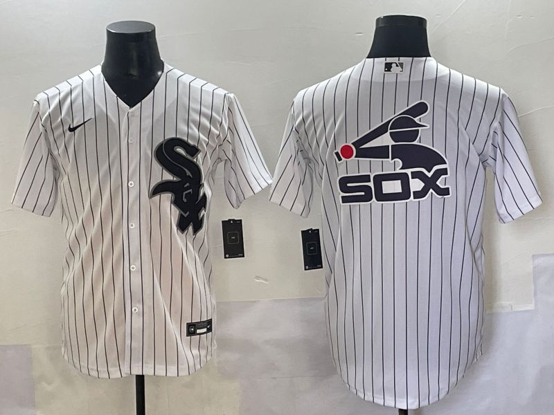 Men 2025 Chicago White Sox Blank White Stripe Game Nike MLB Jersey style 5->chicago white sox->MLB Jersey